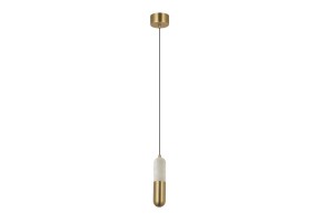 Pakabinamas šviestuvas Single light 7W 3000K Alabaster-Brass 2545 dimeriuojamas